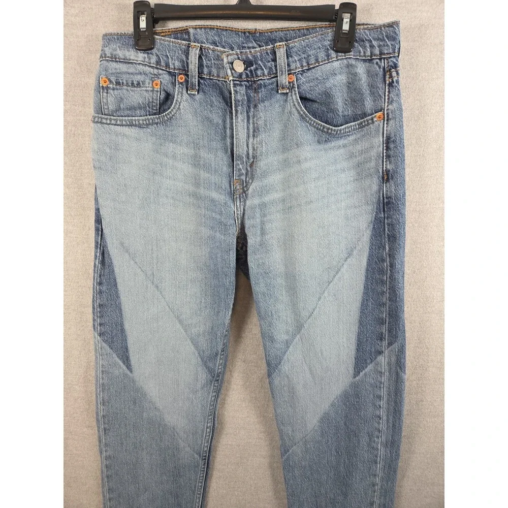Levis‎ Hi Ball Patchwork Two Tone Jeans 32x30 Stretch Taper Boho Retro Grunge